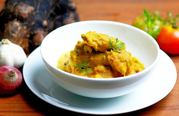 Yam(Mati Alu) with Chicken Curry