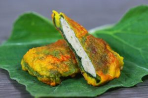 Chicken wrap with bottle gourd leaf